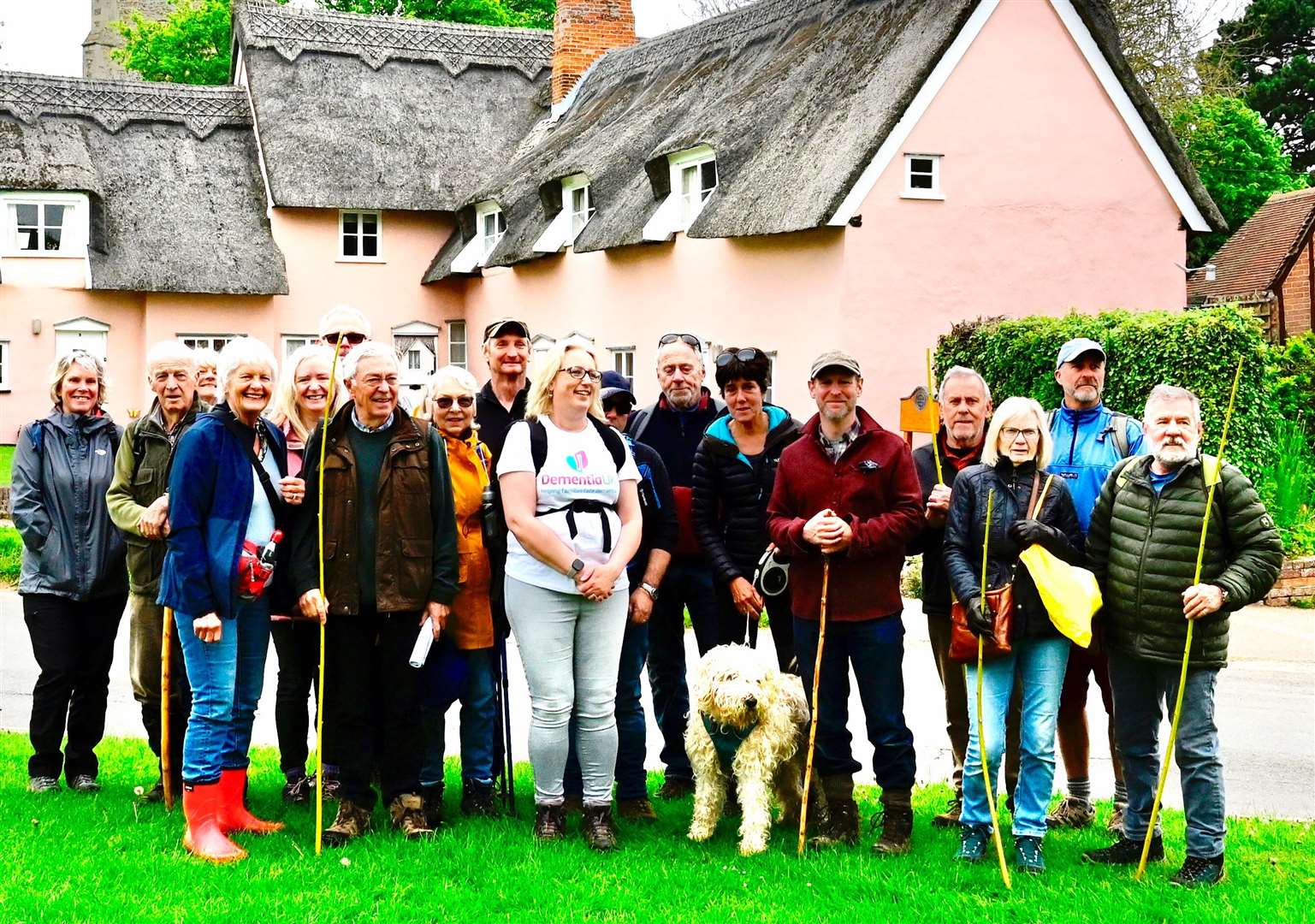 Villagers gather on Cavendish green before setting of to beat the bounds of their parish Pictures: Alison Kenny