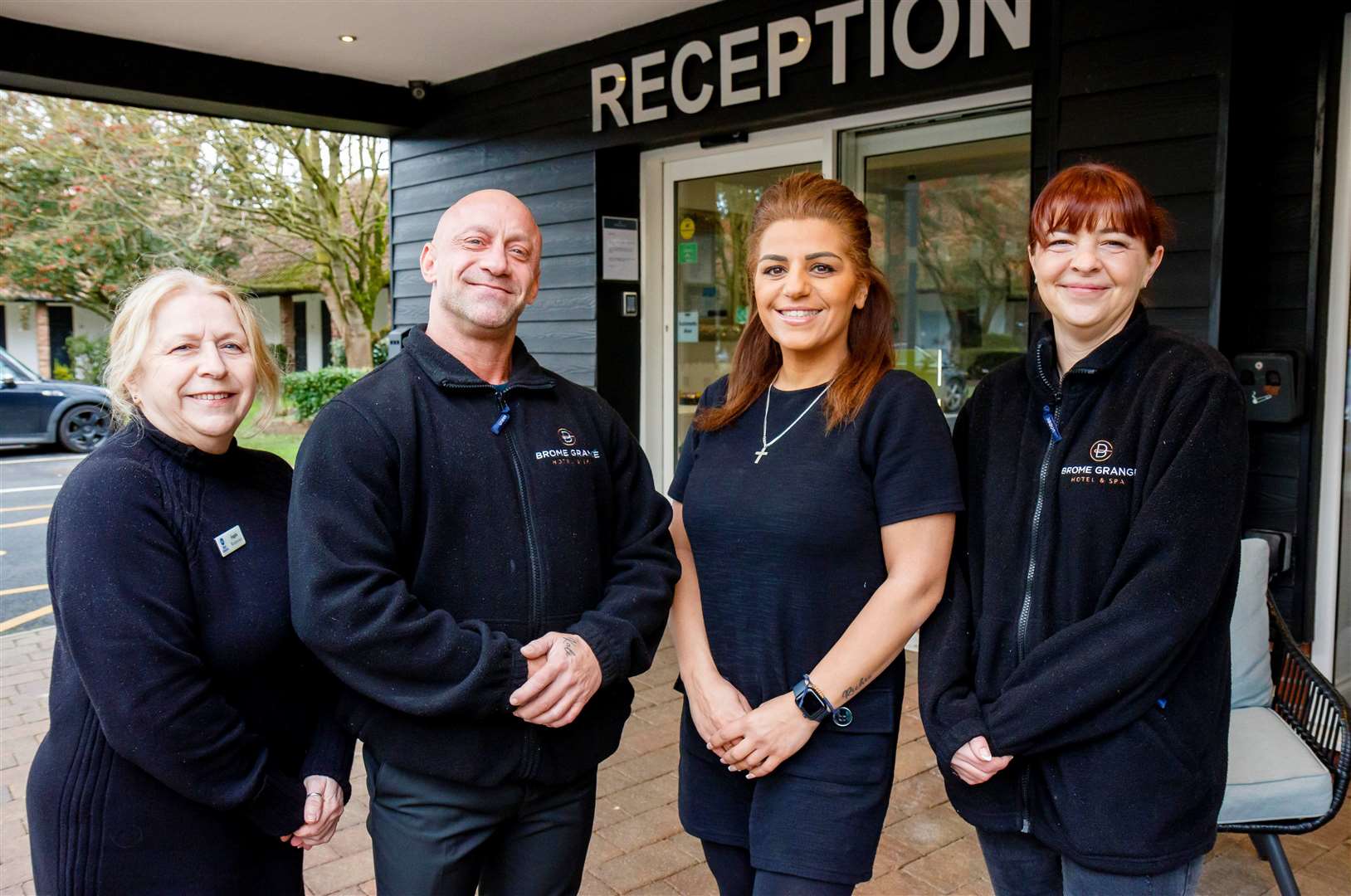 Brome, Suffolk, 06/01/2024The Brome Grange Hotel which is under new ownership, pictured from left Angie Dean (receptionist), Richard Hayesmore (security supervisor), Kali Kounnis (manager) and Kate Pye (house keeping). Picture: Mark Bullimore Photography 2024