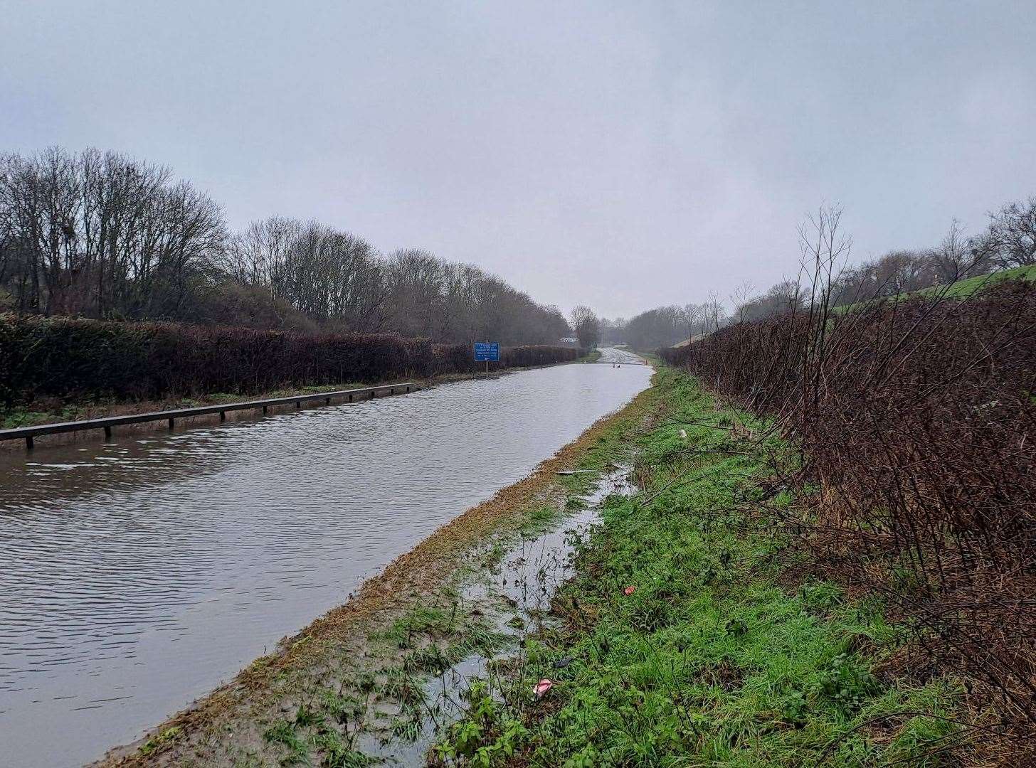 Flooding in Compiegne Way, Bury St Edmunds. Picture: Ross Waldron