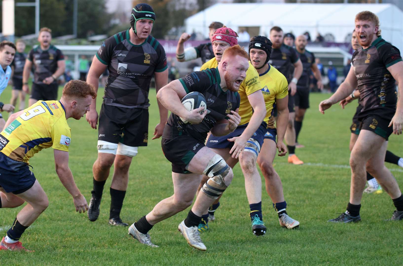 Archie Bourne runs through to score a try in the second half Picture: Richard Marsham