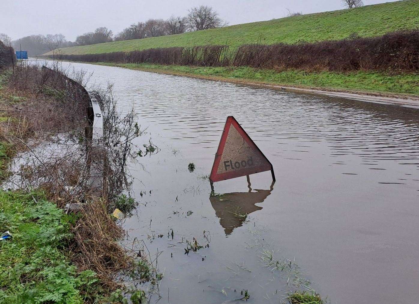 Flooding in Compiegne Way, Bury St Edmunds