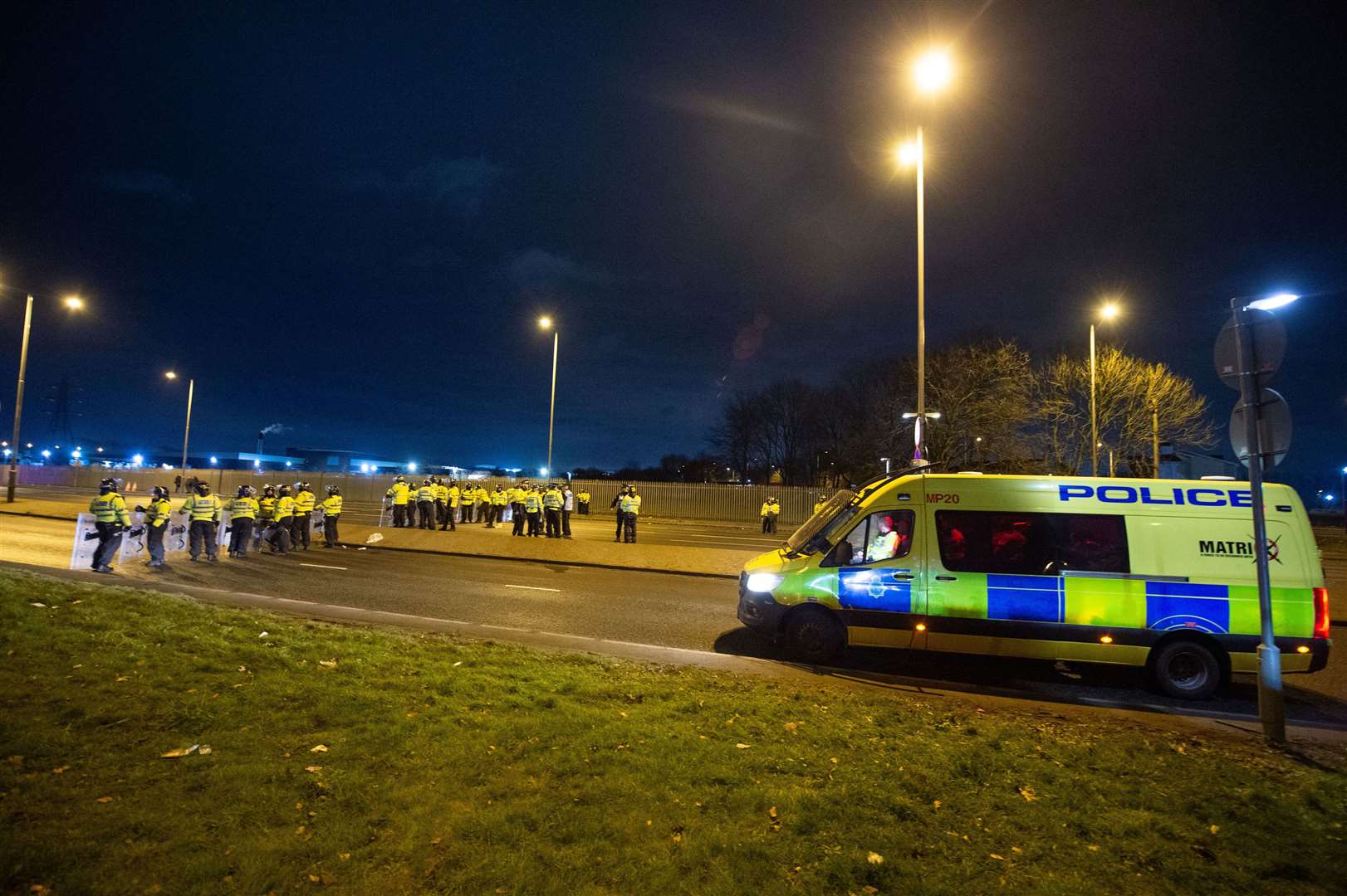 Three police officers were injured in the protest on February 10 last year (Peter Powell/PA)