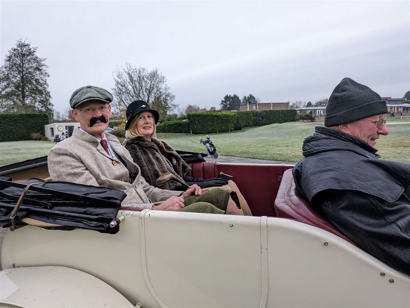 Bury St Edmunds' new club captains were driven in a 1924 Crossley Tourer at their special Drive-In Picture: Simon Byford