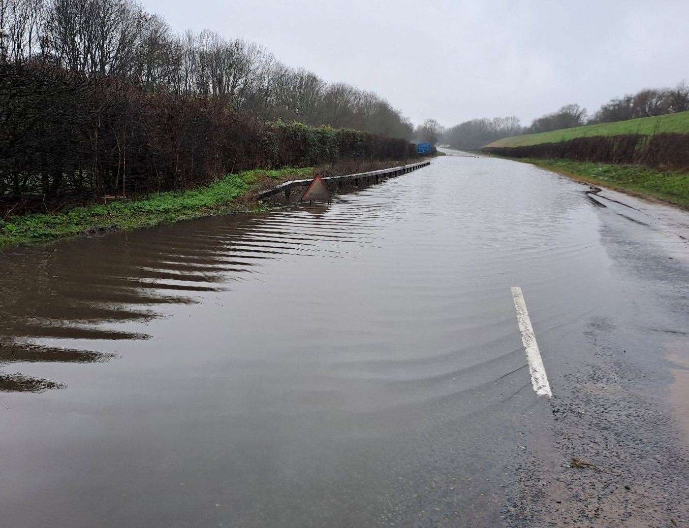 Flooding in Compiegne Way, Bury St Edmunds