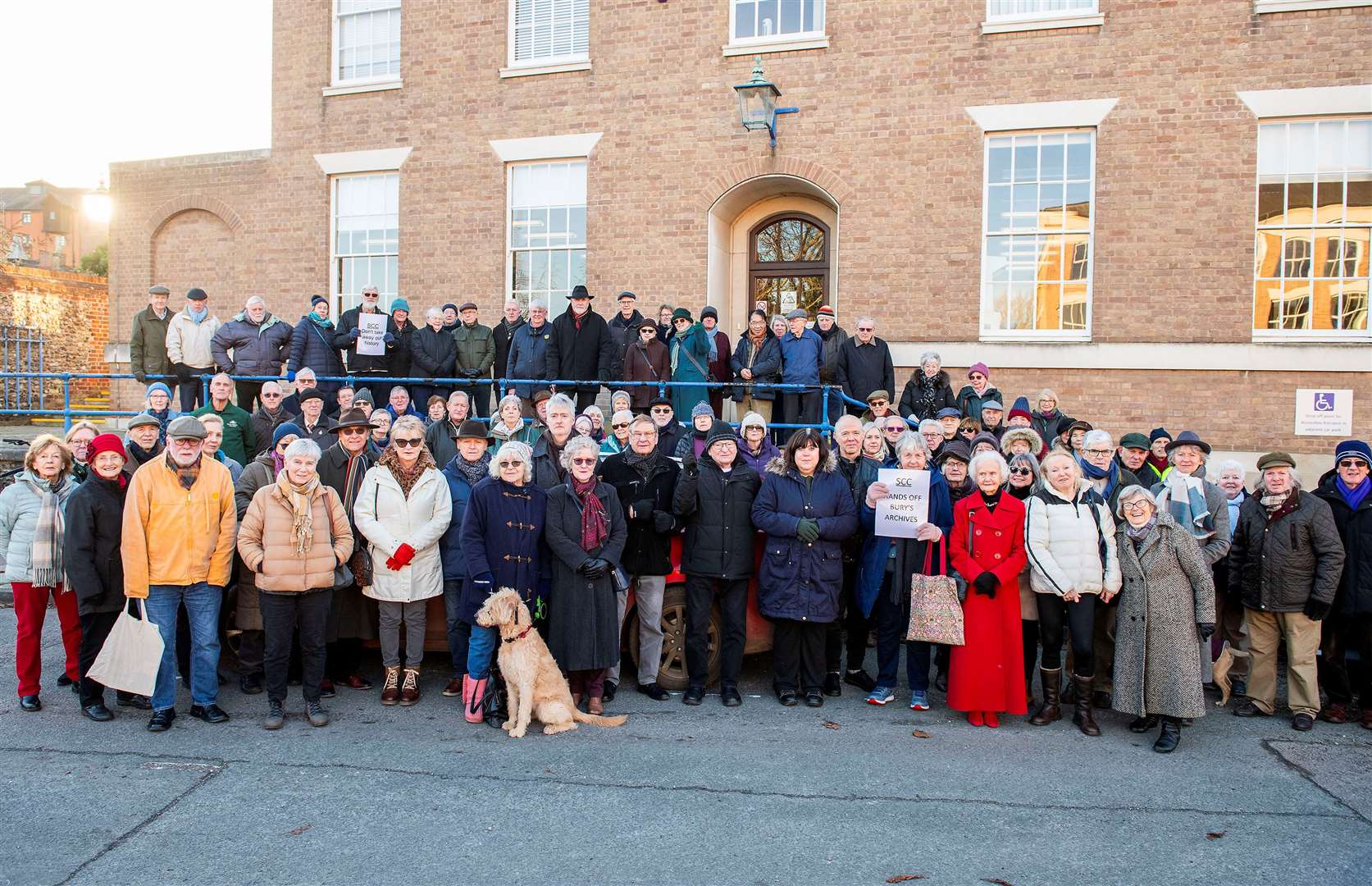 Campaigners fighting to keep the records office in Bury St Edmunds. Picture: Mark Westley