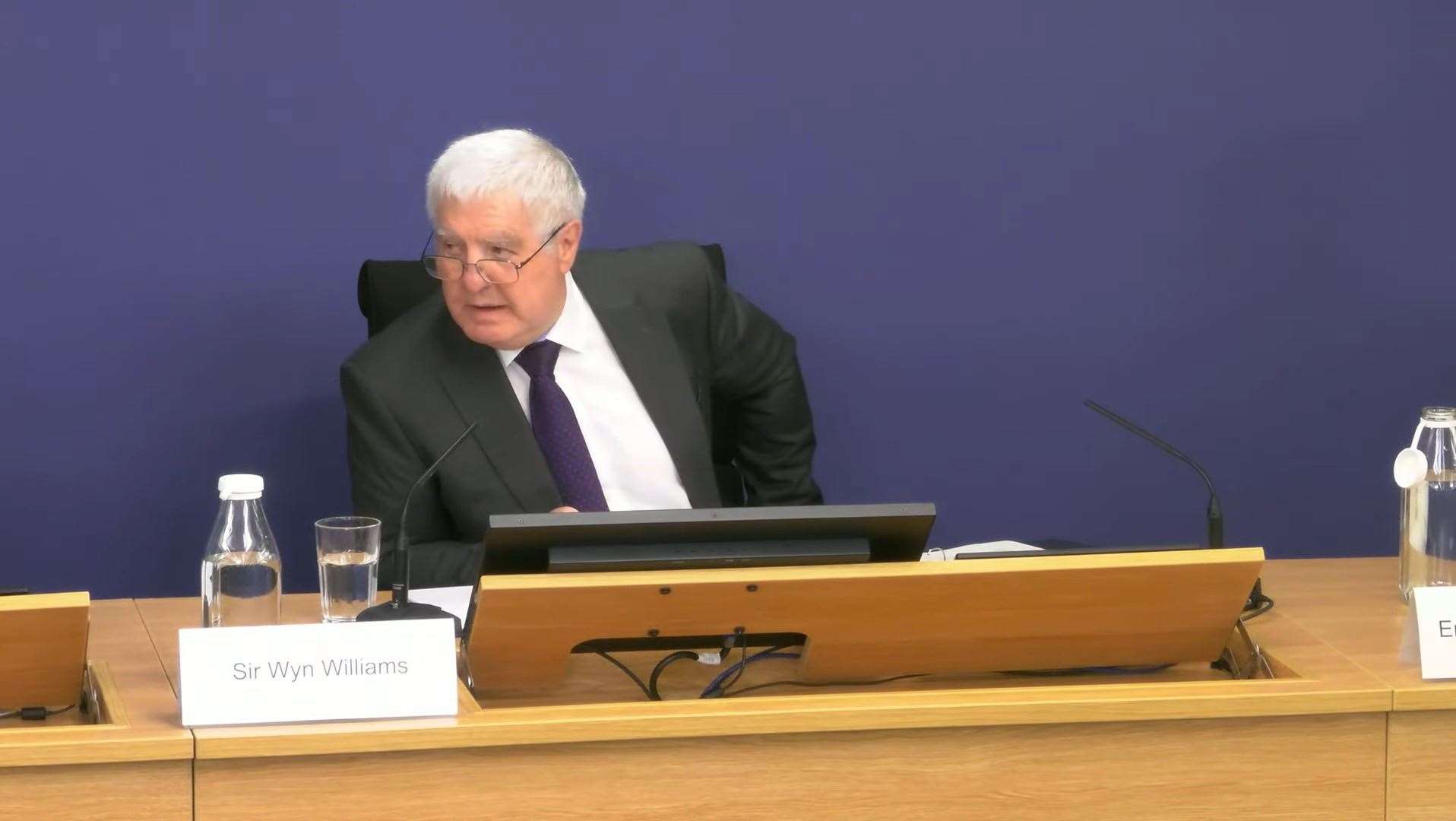 Chairman Sir Wyn Williams during phase four of the inquiry at Aldwych House, central London (Post Office Horizon IT Inquiry/PA)