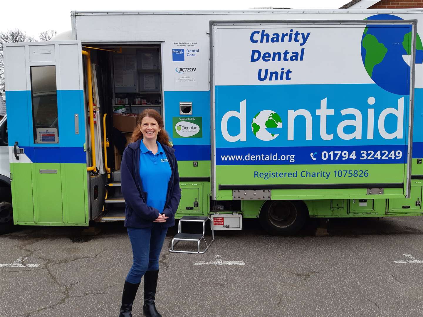 Jill Harding outside the Dentaid van in Bury St Edmunds last week