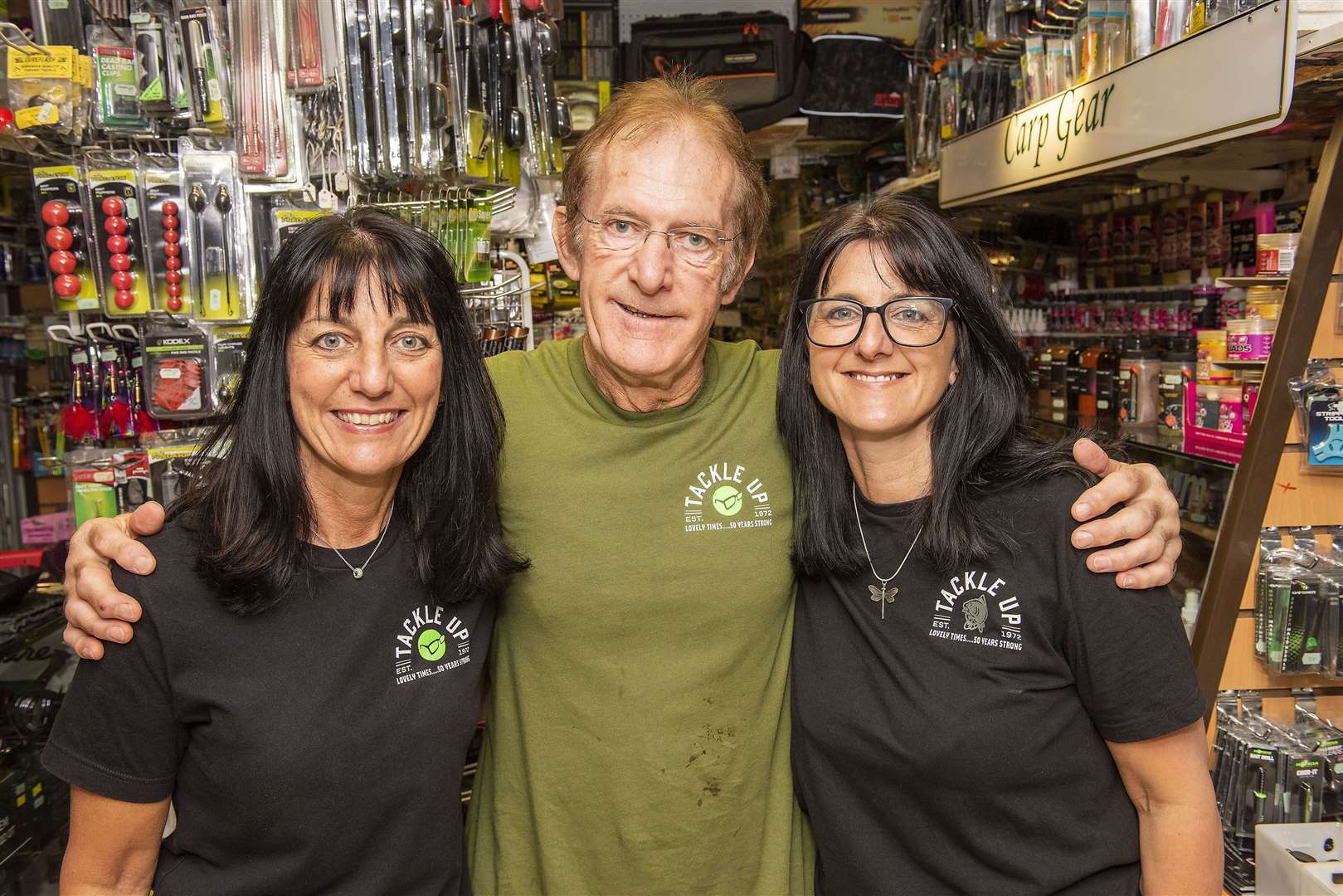 Rachel Godfrey, Rick Nunn and Emma Hanks are celebrating Tackle Up's 50th anniversary