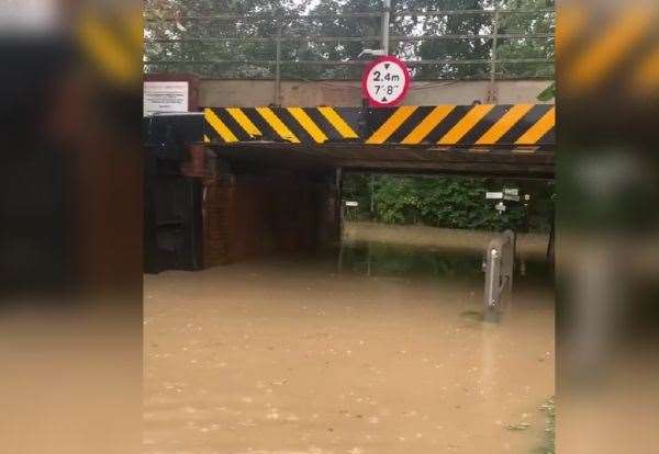 Coddenham Road, in Needham Market remains closed after being hit by flooding yesterday. The road was particularly badly hit during Storm Babet, as seen in this picture. Picture: Submitted