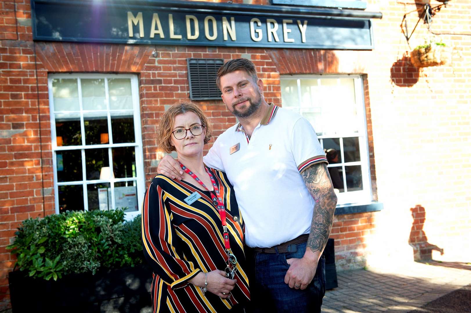 Tony and Beckie Bayliss have announced they will be leaving their business, the Maldon Grey pub, in Great Cornard, near Sudbury. Picture: Mecha Morton