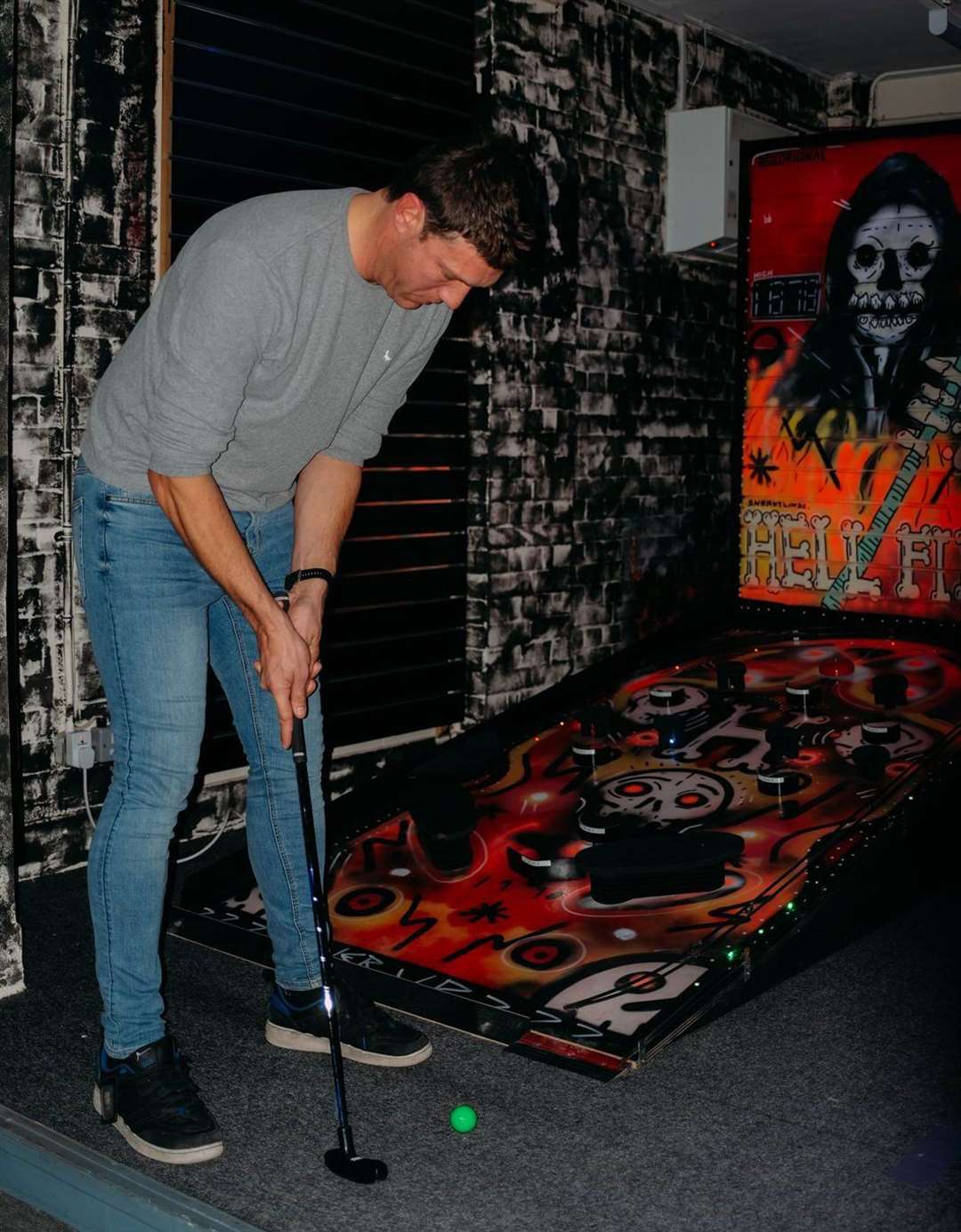 Simon Byford and Free Press reporter Tamika Green test out crazy golf venue Sneaky Links in Bury Pictures: Dan Cole