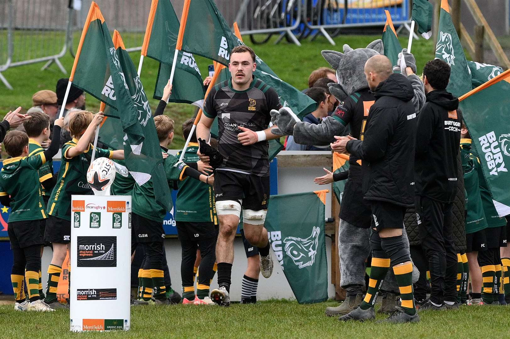 George Grigg-Pettitt got to lead the Bury St Edmunds team out on his 50th cap Picture: Mecha Morton