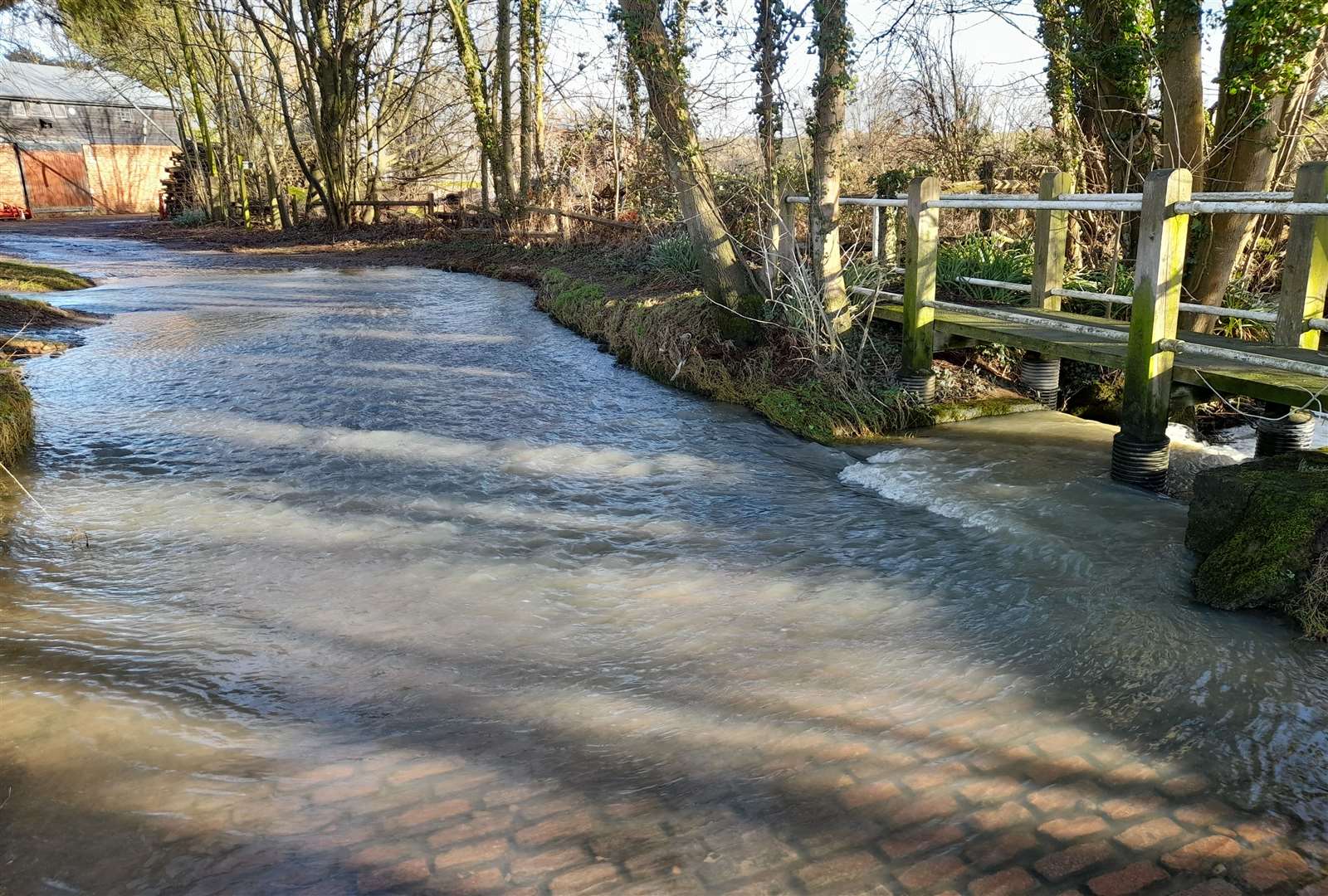 Flooding in Lavenham. Picture: Bruce Goddard