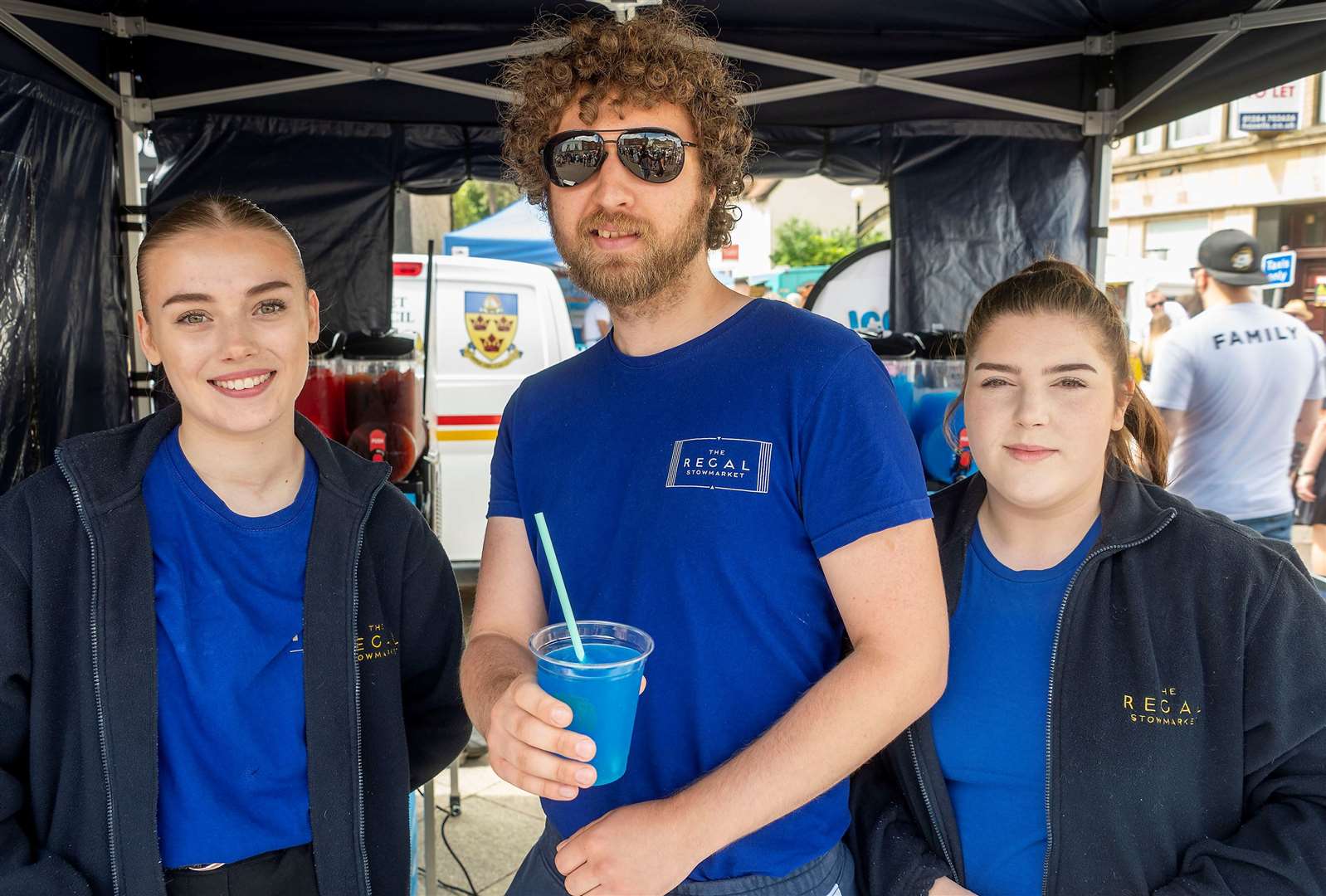 Regal Cinema staff Erin lemon, Archie Merritt and Zoe Smith provided slushies. Picture: Mark Westley