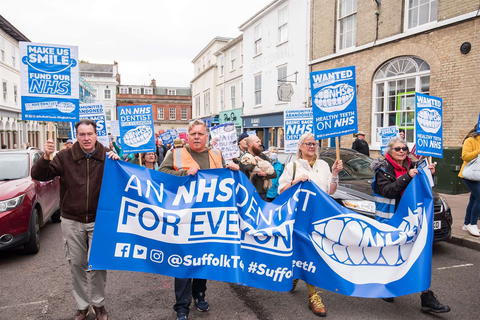 Toothless in Suffolk, a campaign set up to improve NHS dental provision in the county, held a demonstration in Bury St Edmunds last October. Picture: Mark Westley