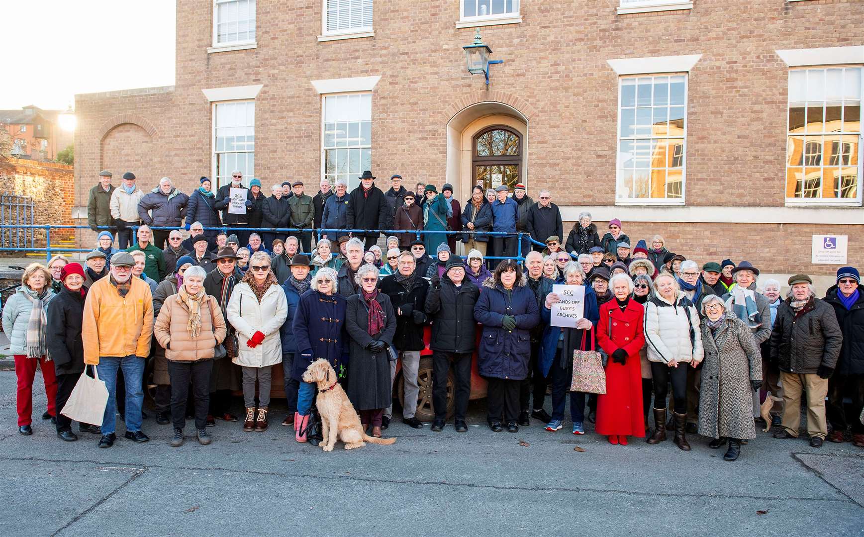 Protesters gathered at the archive office this week. Picture by Mark Westley