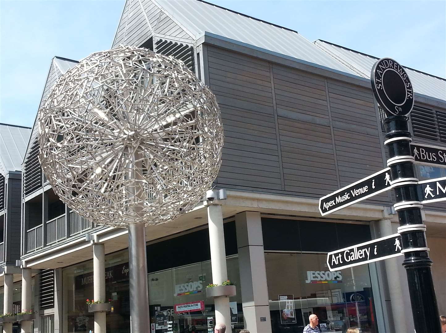 Metal trees by the arc in St Andrew's Street South, Bury St Edmunds, in 2015. Picture: Bury Free Press