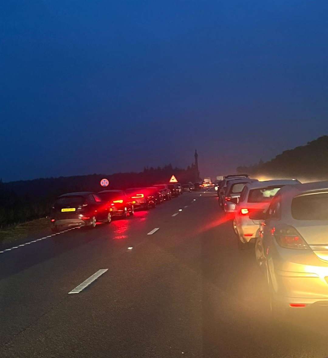 There were massive traffic queues on the A11 yesterday as a result of the loose reindeer. Picture submitted